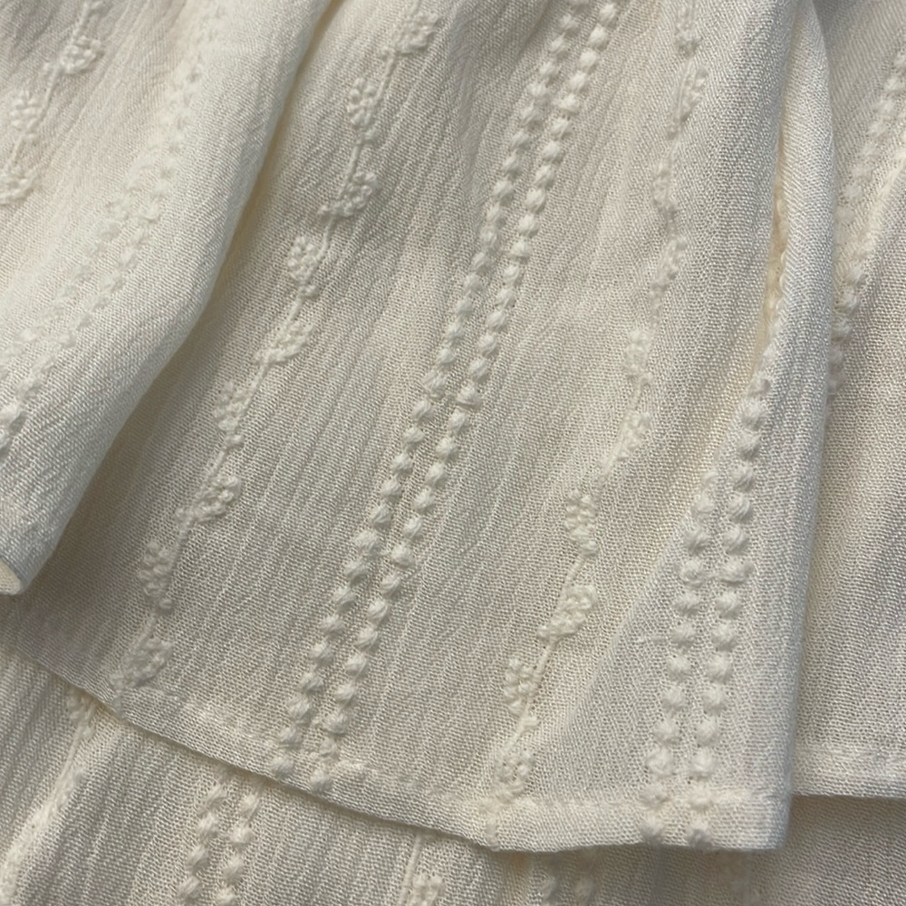 Express Cream Ruffle Off-Shoulder Romper - Picture 15 of 17